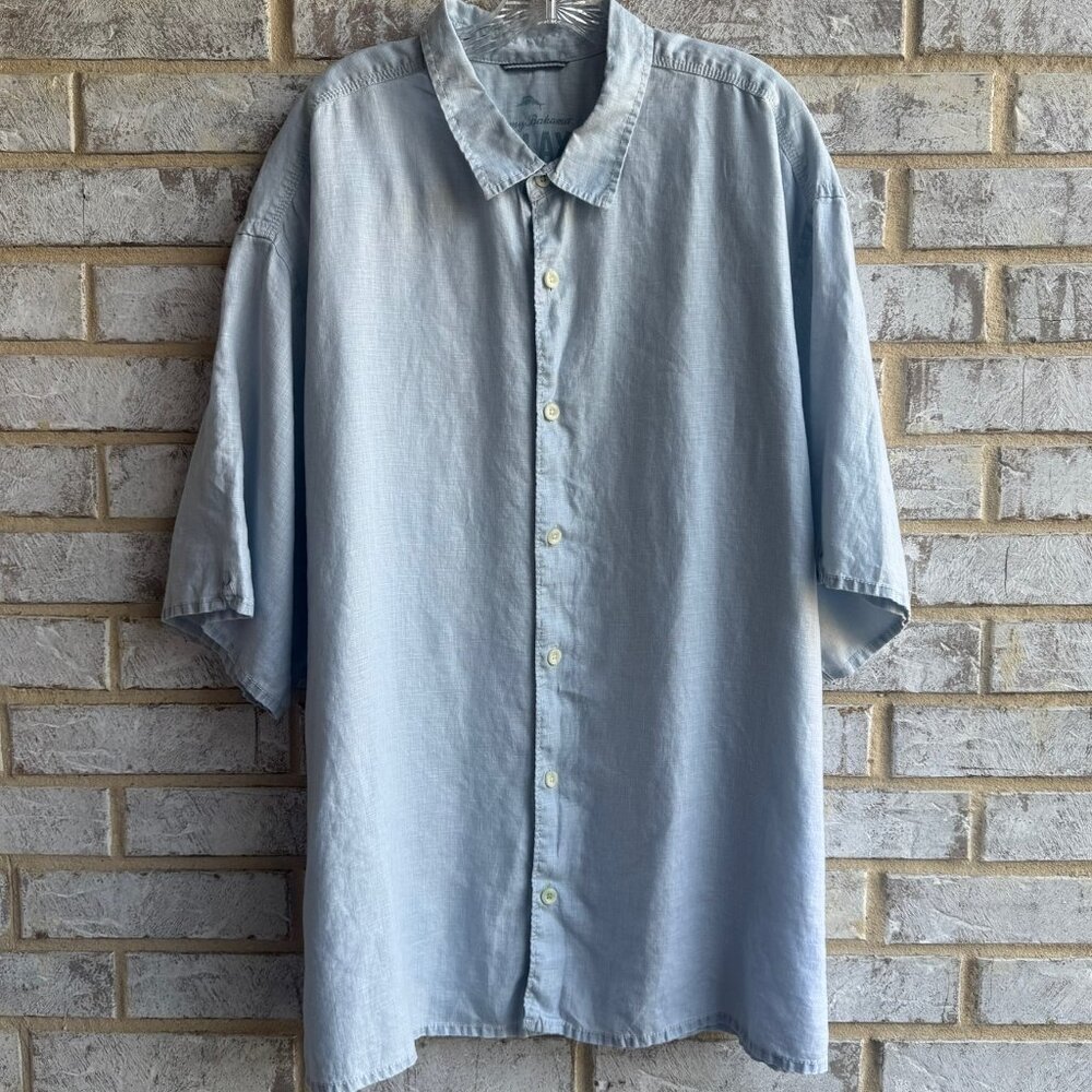 Tommy Bahama Short Sleeve Button Up Collared 100% Linen Relax Shirt Size 2XB